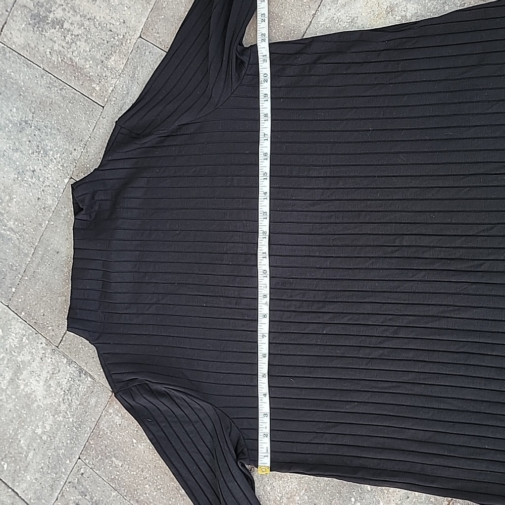 Eileen Fisher Ribbed Mock Neck Stretch Dress Sz XL Black - Picture 4 of 9